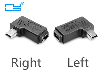 

1PCS 90 Degree Left & Right Angled Mini USB 5 Pin Male to Female Extension Adapter adaptor Black