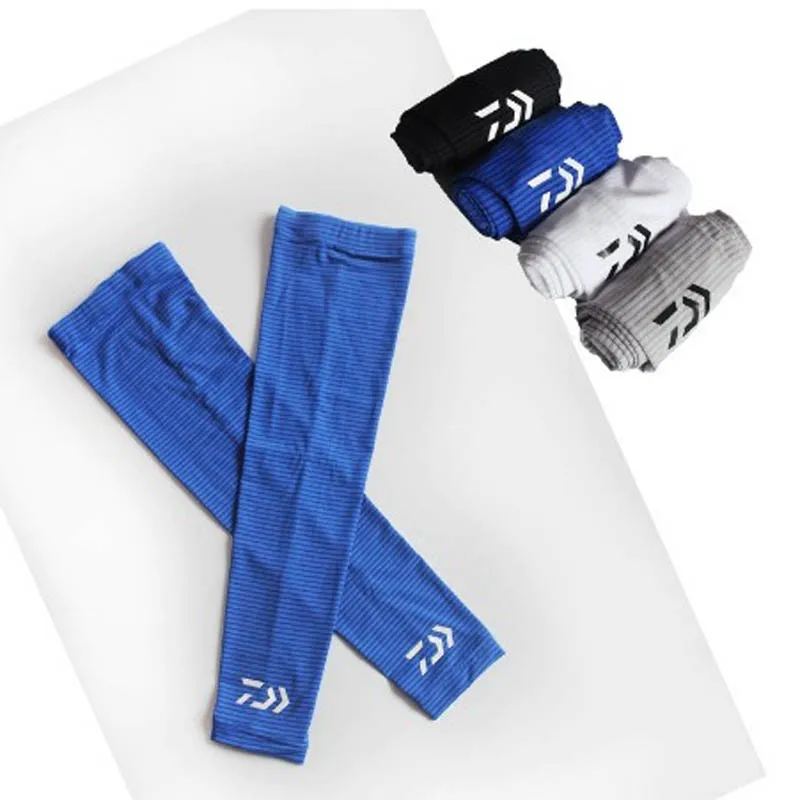 

New Fishing Arm Sleeves Summer Ice Feeling Clothing Sleeve Outdoor Cycling Driving Running UV Blocking Finglerless Gloves Daiwa