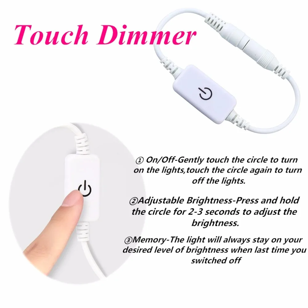 DGHGF Hollywood Style,LED Vanity Mirror Lights Kit with Dimmable Light Bulbs,Lighting Fixture Strip for Makeup Vanity Table Set