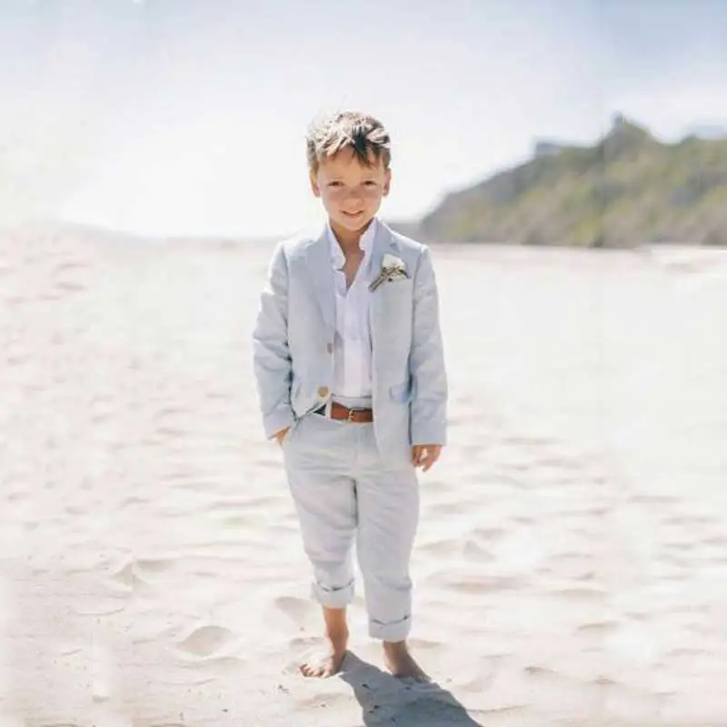 Boys Linen Casual Suits Page Boy Kids Summer Outfit Boy Formal Suit Boy Multi Color Linen Suit 