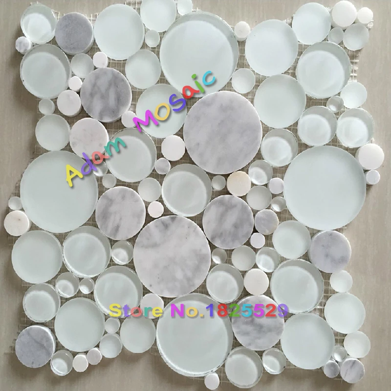 penny round tile transparents white glass tiles natural stone mosaic marble tile white