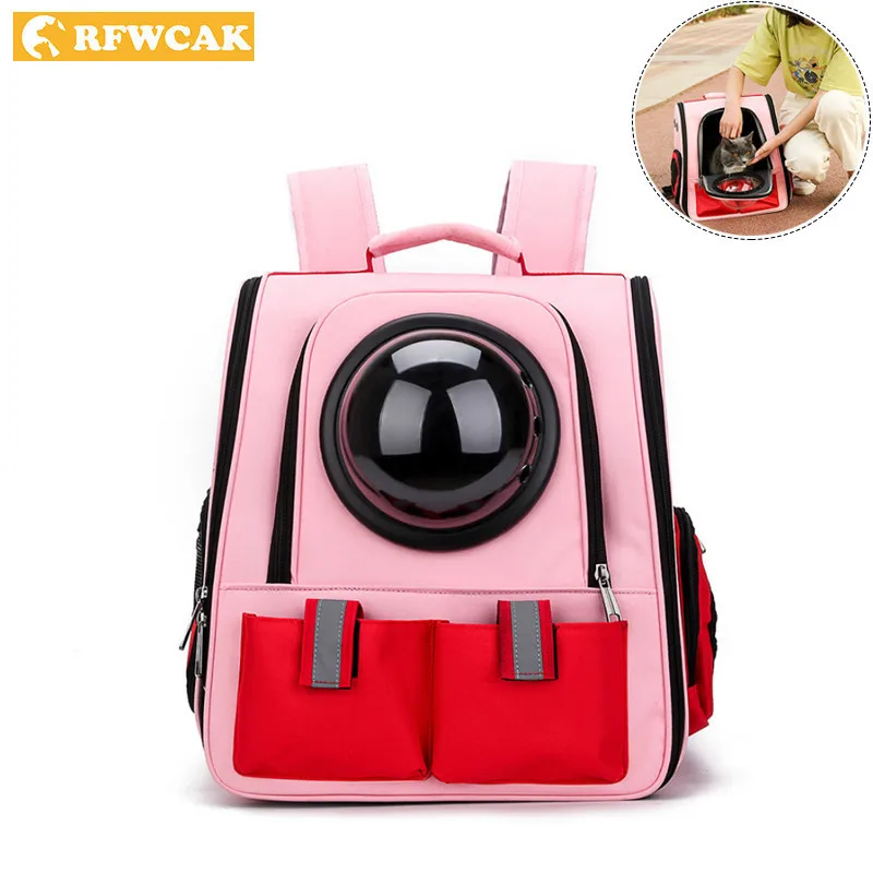 RFWCAK портативная переноска для животных сумка для собак Сумка для путешествий на открытом воздухе щенок кошка сумка Прозрачный пространство Чихуахуа маленький рюкзак капсулы для домашних животных