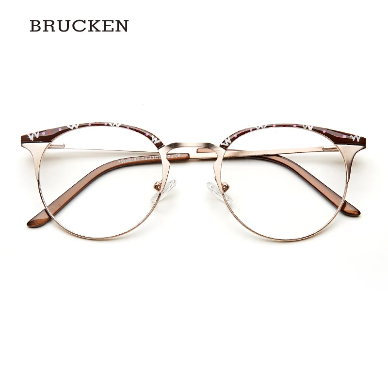 Metal Women 2018 Round Retro Eye Glasses Frames For Women Vintage