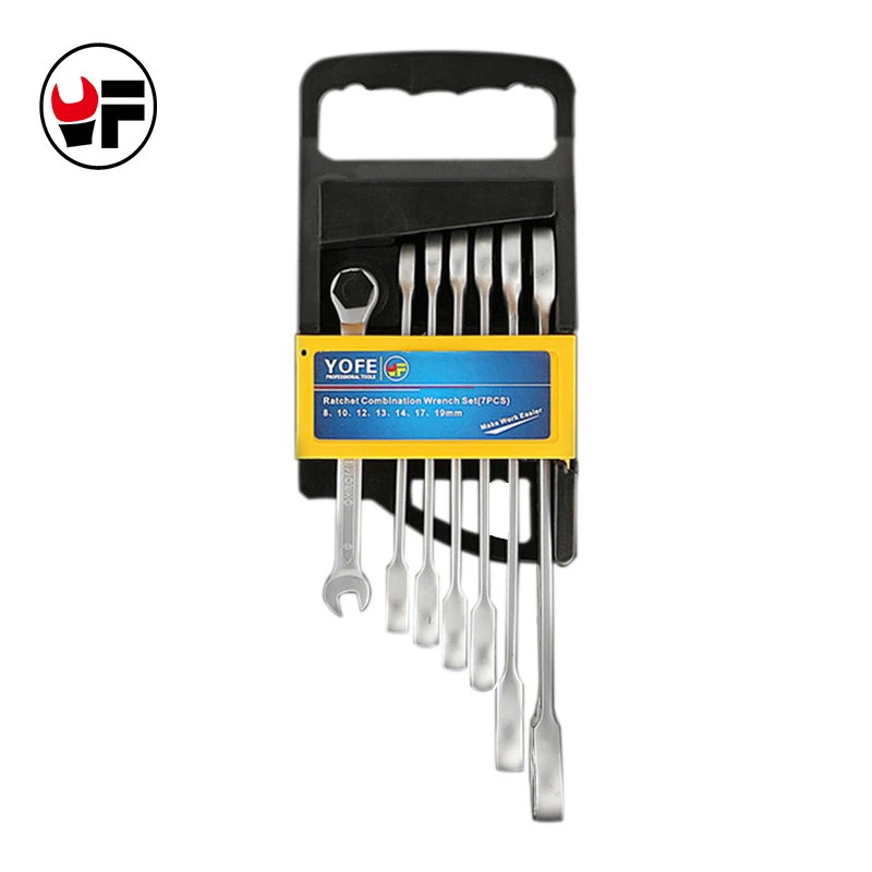 7pcs The Key Ratchet Wrench Combination Auto Repair Hand Set Tools For