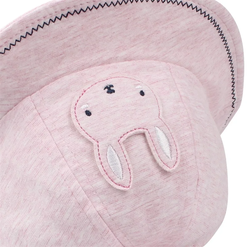 Cute Rabbit Baby Hat For Girls Cotton Panama Girls Hat With Rabbit Ears Cartoon Baby Girls Sun Cap Summer Baby Girls Clothings (9)