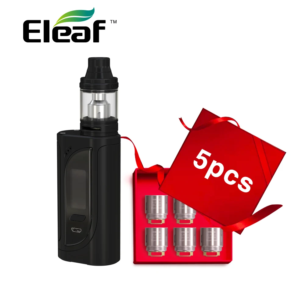 Оригинальный eleaf ikonn 220 комплект с Элло распылитель 4 мл Ёмкость и 5 шт. eleaf hw1 один-Головки цилиндров для автомобиля катушки 0.2ohm VAPE электронных