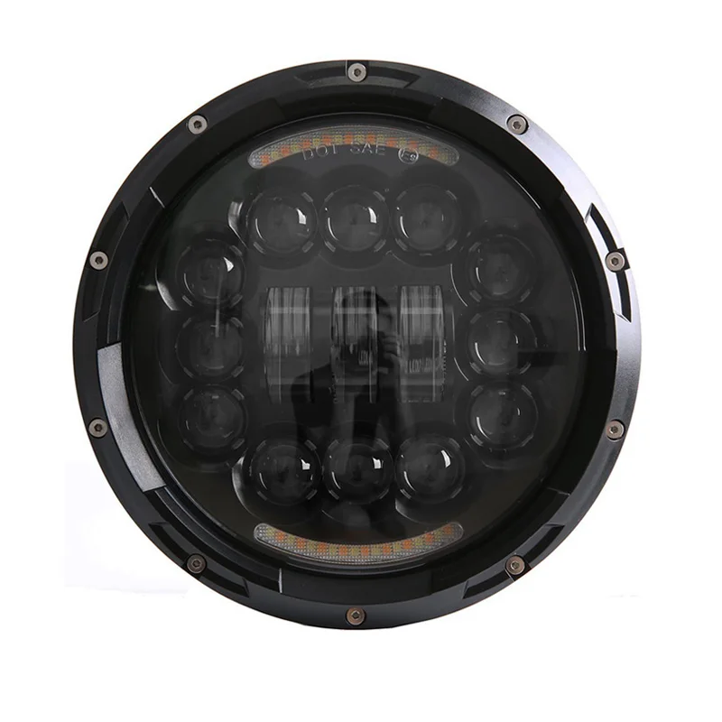 FADUIES  7 40W Motorcycle LED Headlight Angle Eyes with Amber Signal For Harley Davidson Jeep Wrangler Models with 7 headlight (1)