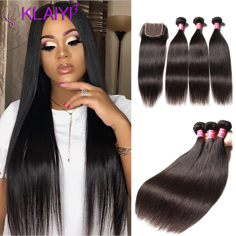 KLAIYI HAIR Malaysian Straight Hair Bundles With Closure 100% Human Hair Extension 3 Bundles With Closure Remy Hair FreeShipping KLAIYI HAIR Malaysian Straight Hair Bundles With Closure 100% Human Hair Extension 3 Bundles With Closure Remy Hair FreeShipping