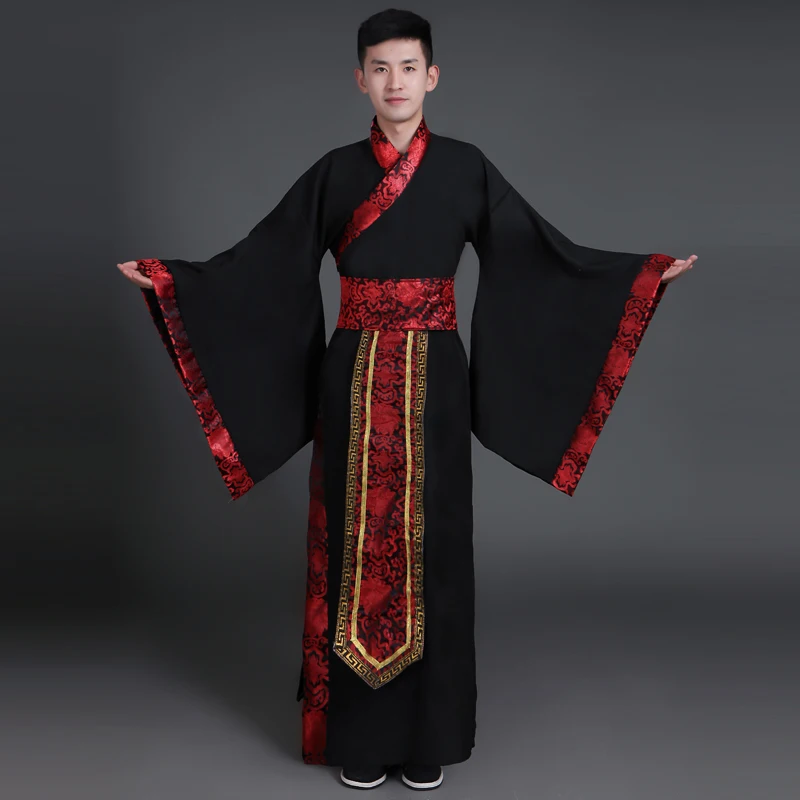 Древний китайский костюм для мужчин, сценический наряд для династии, мужской костюм Hanfu, Атласный халат, китайское традиционное платье для мужчин - Цвет: 3