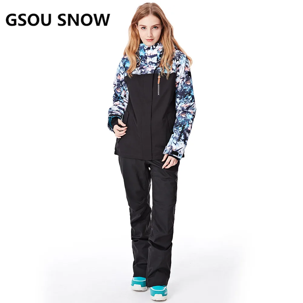 

GSOU SNOW Women Skiing Jacket Waterproof Breathable Snowing Jacket High-Q Skiing And Snowboarding Warm Jacket Windproof