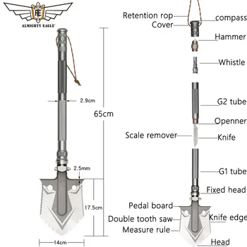 Folding Shovel Tactical Shovel Multi tool Camping Accessories Hiking Car equipment Army tools 3