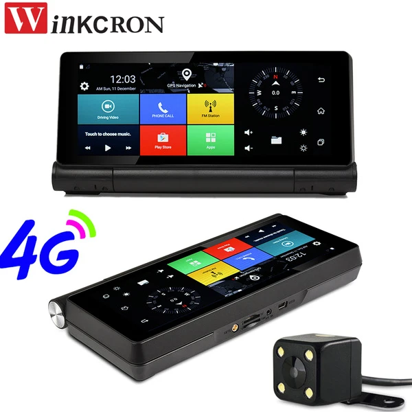 

7" IPS Touch 4G Sim Card Car DVR Camera GPS Navigation WIFI Android 5.0 Bluetooth ROM 16GB RAM 1GB FHD 1080P Dual Lens Camera