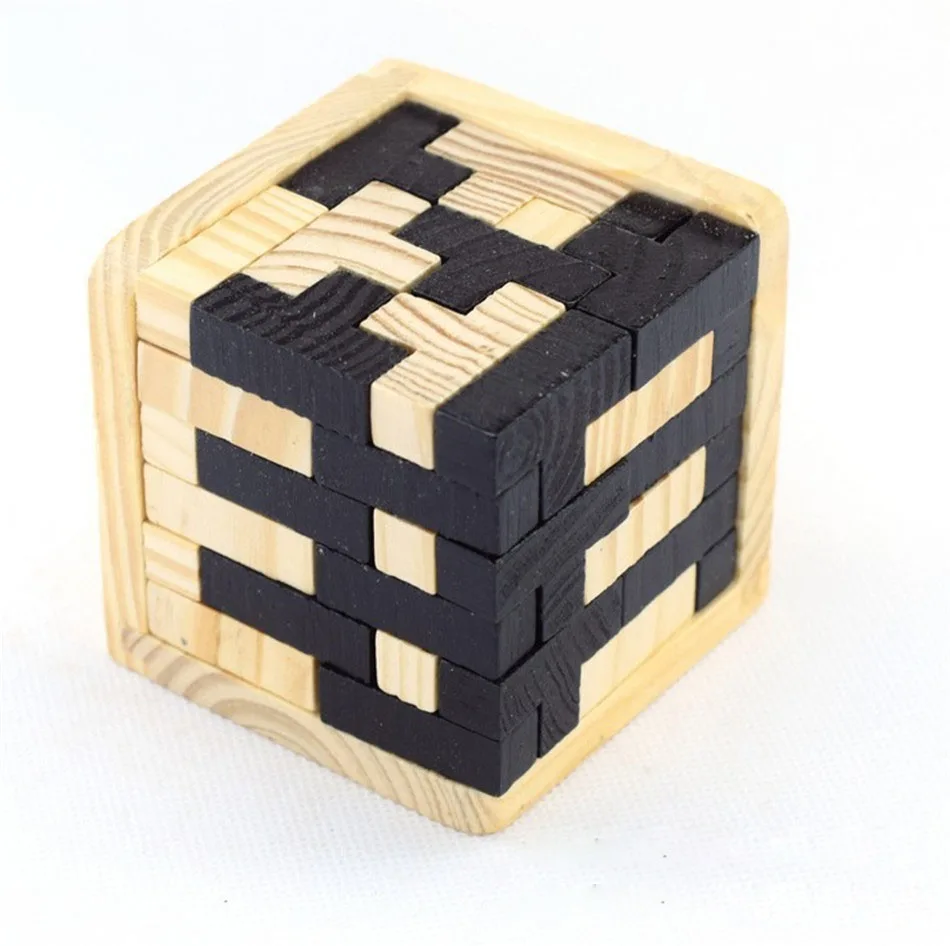 Puzzle Wooden Toy Magic Bucket Ming Lock Luban Lock Tetris 54 T Unlock