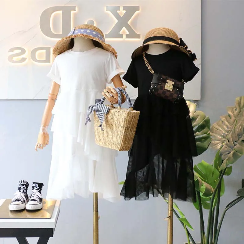 

2019 new arrival girls summer veil dress kids patchwork dress girls dress