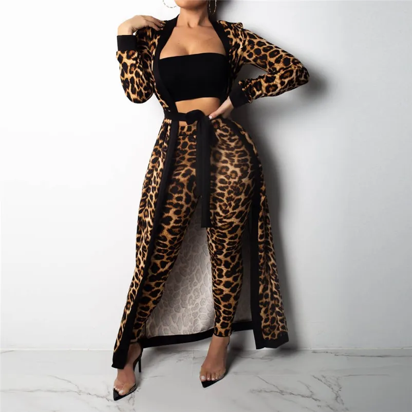 Tracksuit for women Sexy Women Leopard Three-Piece Fashion Vest +Long Tops + Pants Three-Piece Suit conjuntos de mujer 3D04 (4)