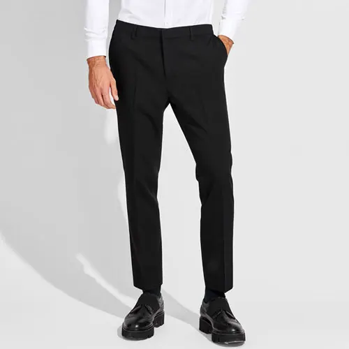 Мужские брюки длиной до щиколотки, серые, синие, черные летние Умные повседневные брюки мужские, облегающие, с эластичной талией, Мужская официальная одежда XS 2XL - Цвет: black