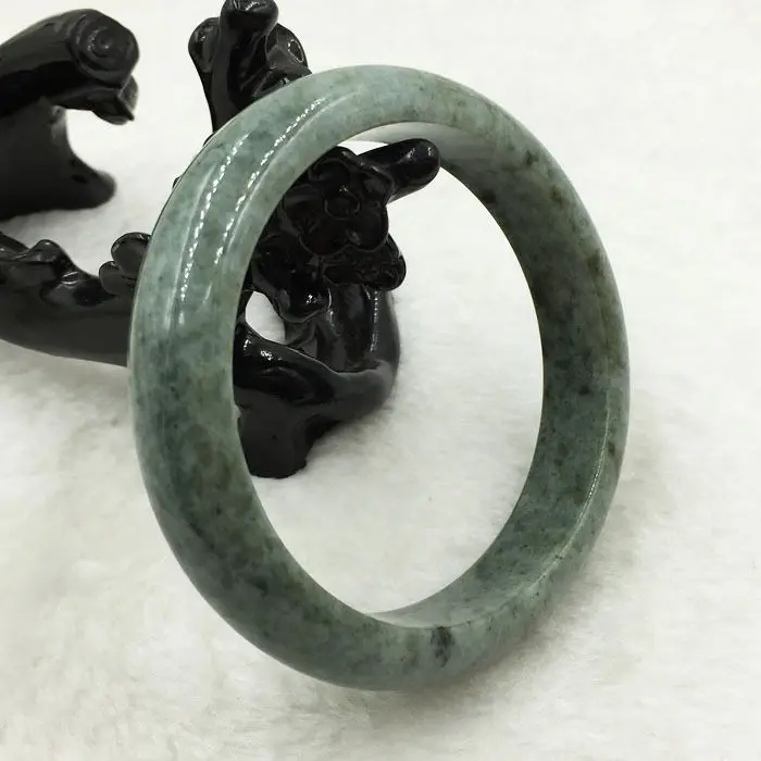 

59mm Certified Grade "A" Natural Green Jadeite Jade Gems Bracelet Bangle 240097