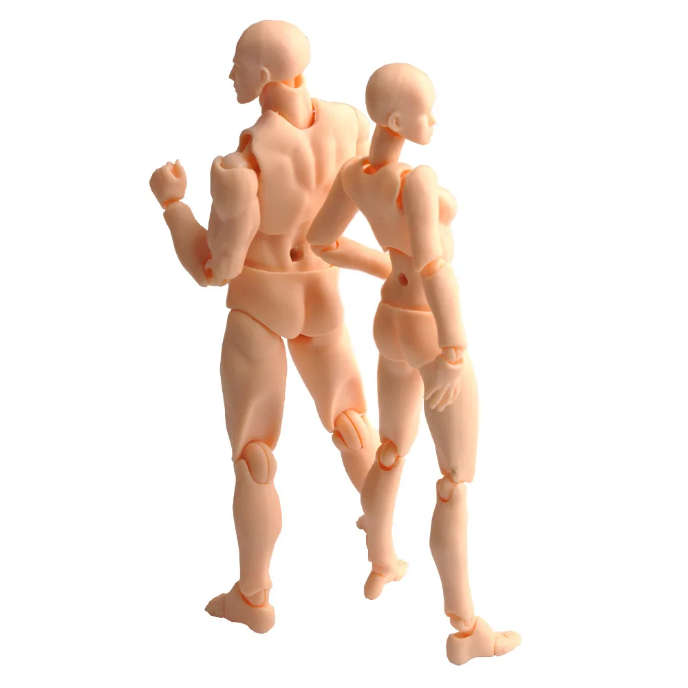 

CHAN/Kun He She PVC Movebale Action Figure Skin Color Nude Male Female Figures Bodies Collections Gifts 14.5cm 2.0 Youth Edition