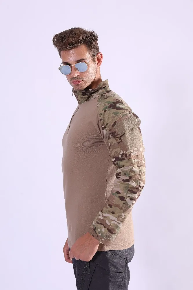 Тактическая Военная походная рубашка для мужчин с длинным рукавом, солидные армейские рубашки в охотничьем стиле, Мультикам, Униформа, костюм лягушки, футболки, боевая одежда