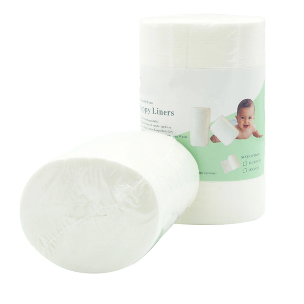 

New Portable 100pcs/roll Disposable Bamboo Fiber Diaper Liners Infant Baby Eco-friendly Soft Cloth Nappy Insert