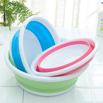 

Easy folding PP+TPR Portable Basins Plastic washbasin fruit washing basin use for Kitchen/living room/bathroom/outdoor