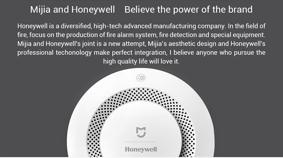 Aqara дымовая сигнализация smart ZigBee Wi-Fi беспроводное подключение Honeywell пожарный детектор xiaomi mi home mi jia APP