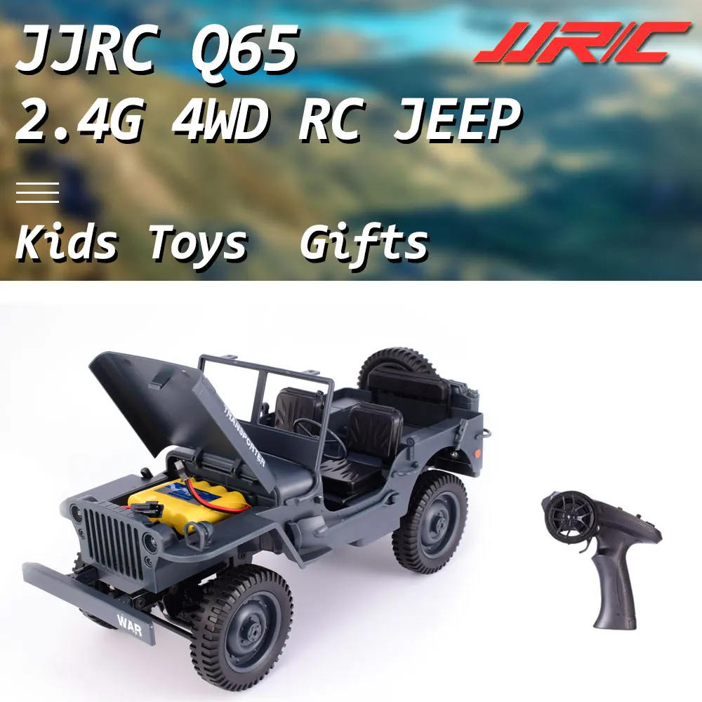 

JJRC Q65 RC Truck 1:10 2.4G 4WD Convertible Military Off-Road 4-Wheel Drive Climbing Car 15Km/h Remote Control Toys gift