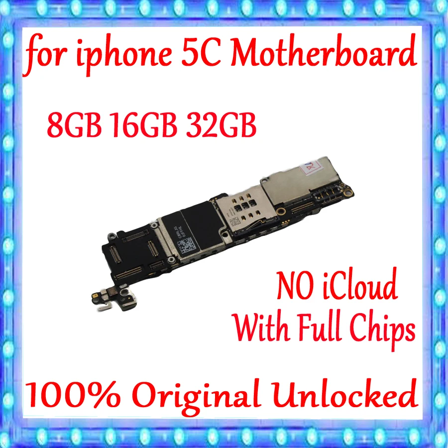 

Free iCloud For iphone 5C Motherboard 8GB 16GB 32GB 100% Original unlocked for iphone 5C Mainboard with Full Chips Good Tested