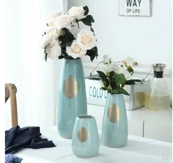 

Modern blue ceramic vase, Nordic home decor