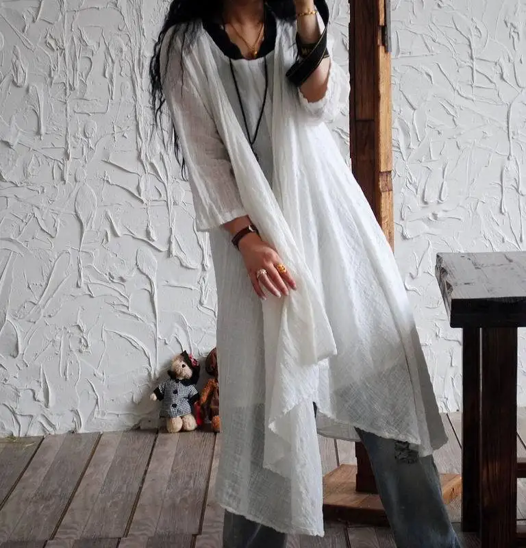 Женская Длинная блузка из хлопка и льна свободного покроя|blouses plus|long blouses shirtslong