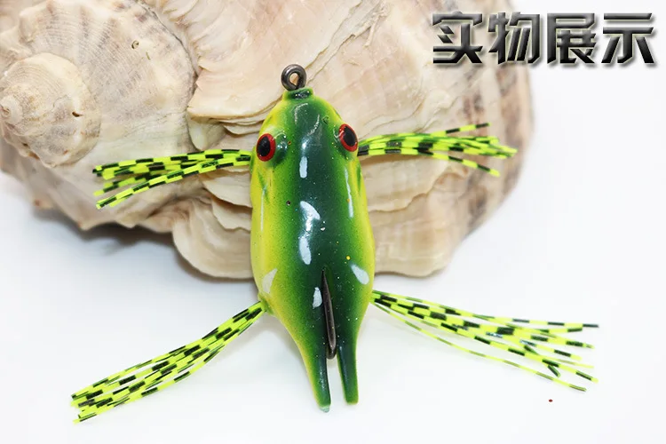 7g Fishing Lures Treble Hooks Topwater Ray Frog Minnow Bait Crankbait Wobblers 3D Eyes Fishing Tackle