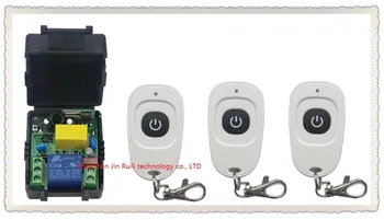 

latest AC220V 1CH Wireless Remote Control Switch System Receiver &3pcs one-button white waterproof Remote 315mhz/433mhz