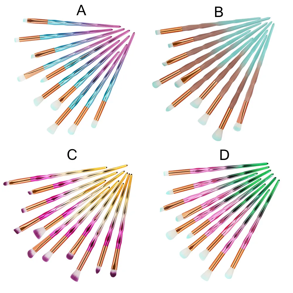 Новое поступление 10 шт Русалка основа для век Контур глаз губ макияж кисти набор brochas maquillaje Профессиональный pinceaux#7