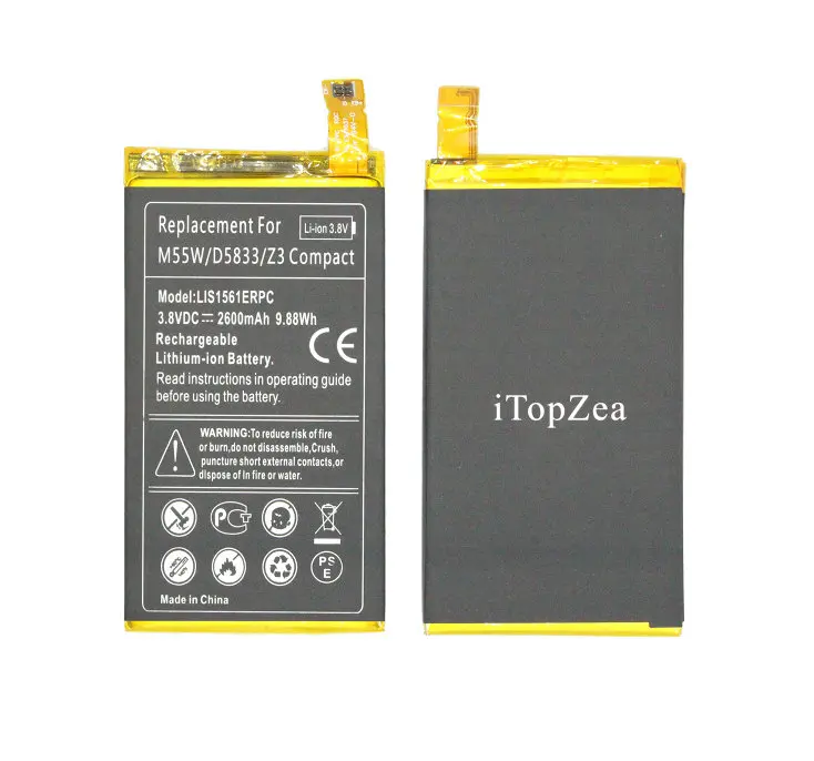 ITopZea 1x2600 мАч/9.88Wh LIS1561ERPC сменный литий полимерный аккумулятор для Z 3 Z3c Z3 Mini Compact D5833