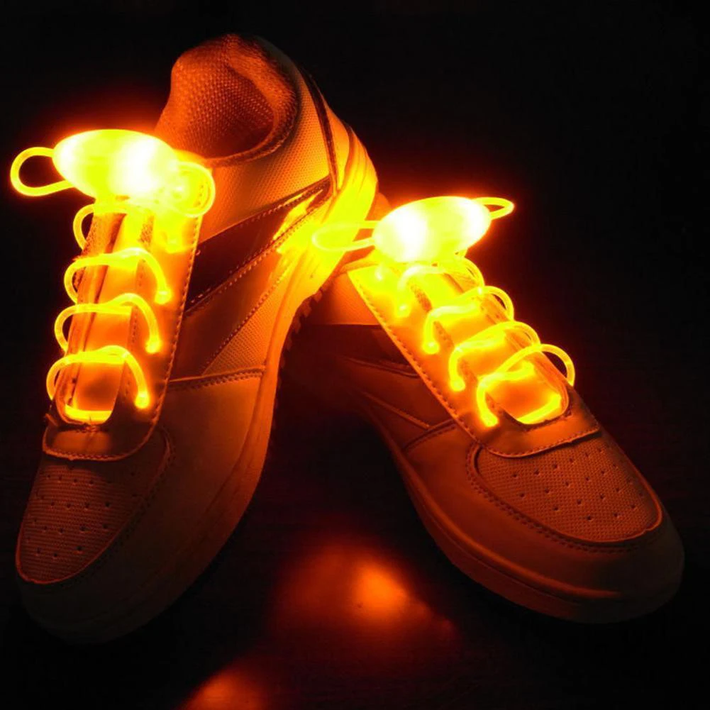 Hot LED Flash Luminous Shoelace Light Up Glow Round Strap Shoe Laces Party Decor Shoestrings Lazy No Tie Shoeslace 11 Colors