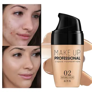 

3 Colors Face Foundation Cream Waterproof Long-lasting Concealer Liquid Professional Makeup Full Coverage Matte Base Make Up