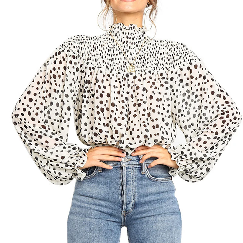 

Summer elegant Women shirt 2019 Fashion Retro White thin sunscreen shirt printed bat sleeve blouse shirt womens tops and blouses