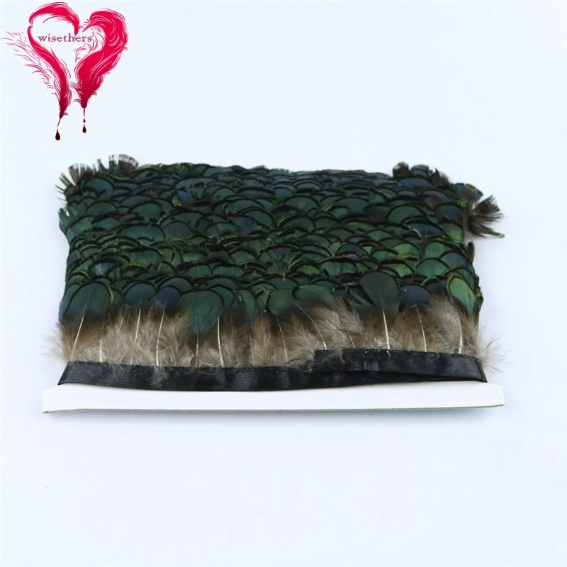 

6 Colors 1 Meter Width 5-6 CM Fancy Dyed Natural Lady Amherst Pheasant Feather Sideband Lace Trim Bag Skirt Dress Decoration