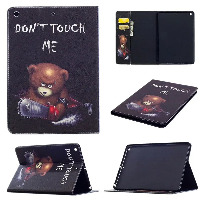 Folio Couque for iPad 9.7 2017 A1822 A1823 Case Cartoon Stand PU Funda for iPad 2017 9.7 A1822 A1823 Smart Case Wallet           (4)