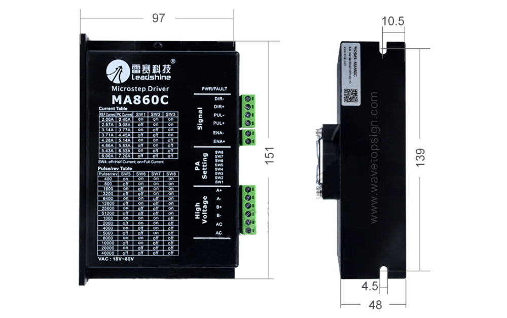 Шаговый электродвигатель Leadshine драйвер двигателя MA860C 2 фазы напряжения 18-80VAC ток 2,4-7.2A Cnc лазерная гравировальная машина