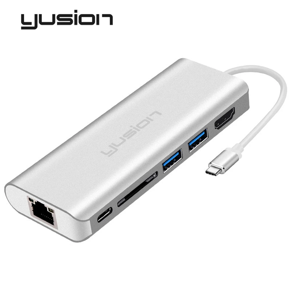 

USB C Type-C To HDMI 4K Multi-function Hub With RJ45 SD USB3.0 PD Charging Gigabit Ethernet Lan 6-in-1 Adapter For Macbook Pro