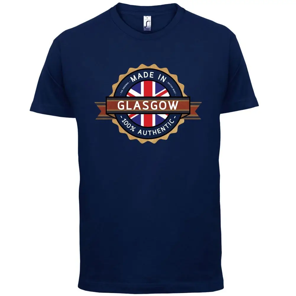 

Made In GLASGOW Mens T-Shirt - Town / City - 13 Colours Print T Shirt Mens Short Sleeve Hot Tops Tshirt Homme