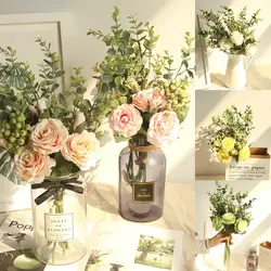 Диапазон розы гортензии цветы букет домашняя Свадебная вечеринка подарок деко INS букет из искусственных цветов Горячая Распродажа 2019