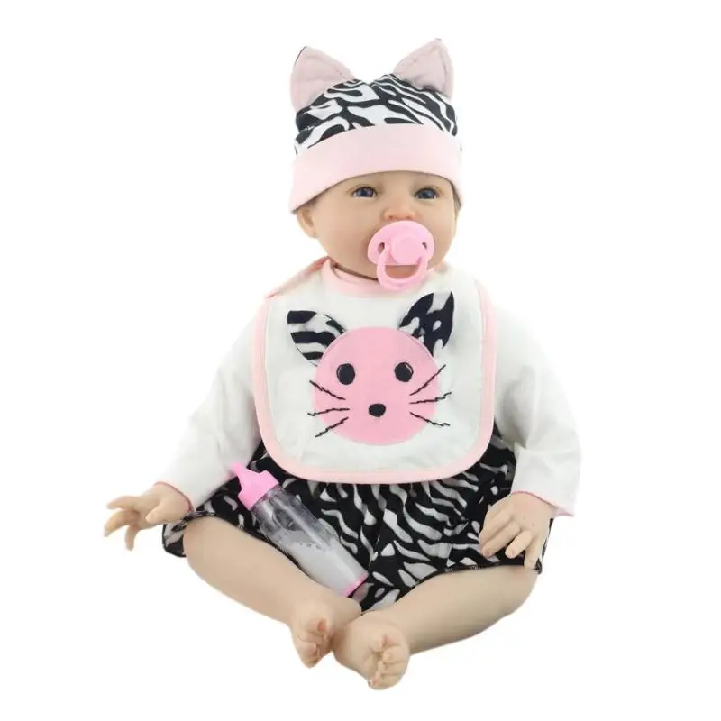 

NPK 55cm/21.7" Silicone Reborn Baby Emulated Doll Kids Playmate Children Gift Adorable Lifelike Toddler Bonecas Kids Girl Toys