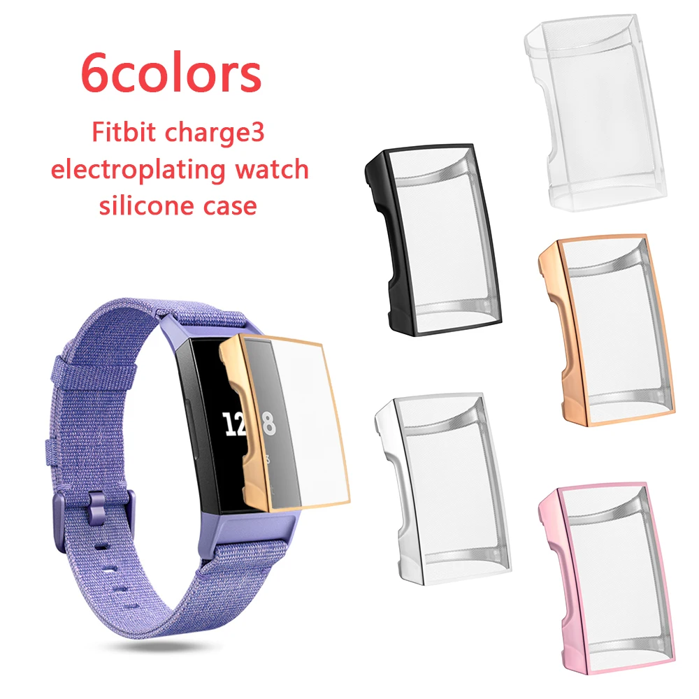 6 colors Soft TPU Case Silicone Protective Clear Cover Shell for Fitbit Charge 3 Band Smart Watch Screen Protector | Наручные часы