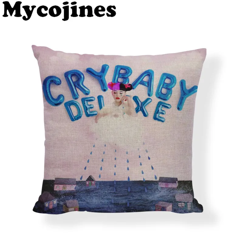 Наволочки для подушек Melanie Martinez Crybaby 45*45 см, для девочек, с рисунком облака, дождя, соски, дизайн, Офисная Автомобильная декоративная наволочка для подушки