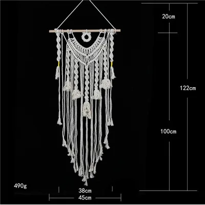 Настенный гобелен ручной работы с узлом макраме, хлопковый настенный гобелен с кружевной тканью, бохо-Декор, богемное украшение для дома и свадьбы - Цвет: J