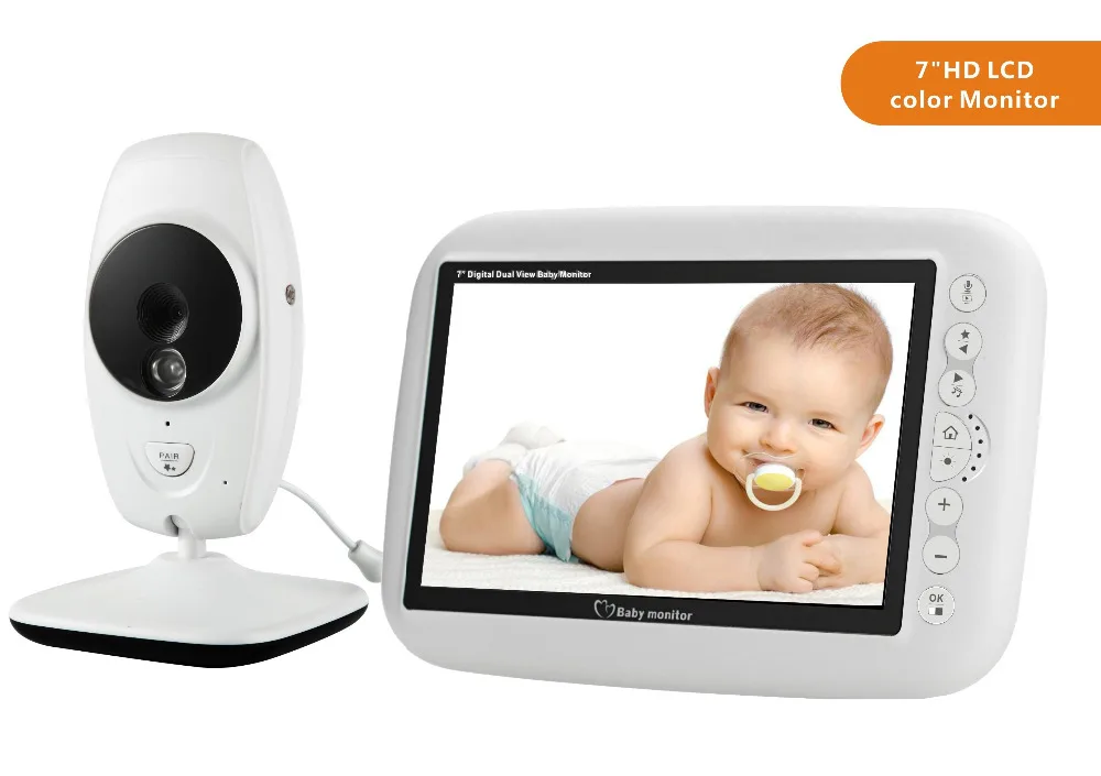 Monitor do Bebê sem Fio com Dois Monitor do Bebê Câmera Digital ir Visão Noturna Intercom Babá Vídeo Suporta Tela Dividida 720 p hd 7 Mod. 89836 7 720 p hd 7 monitor do bebê