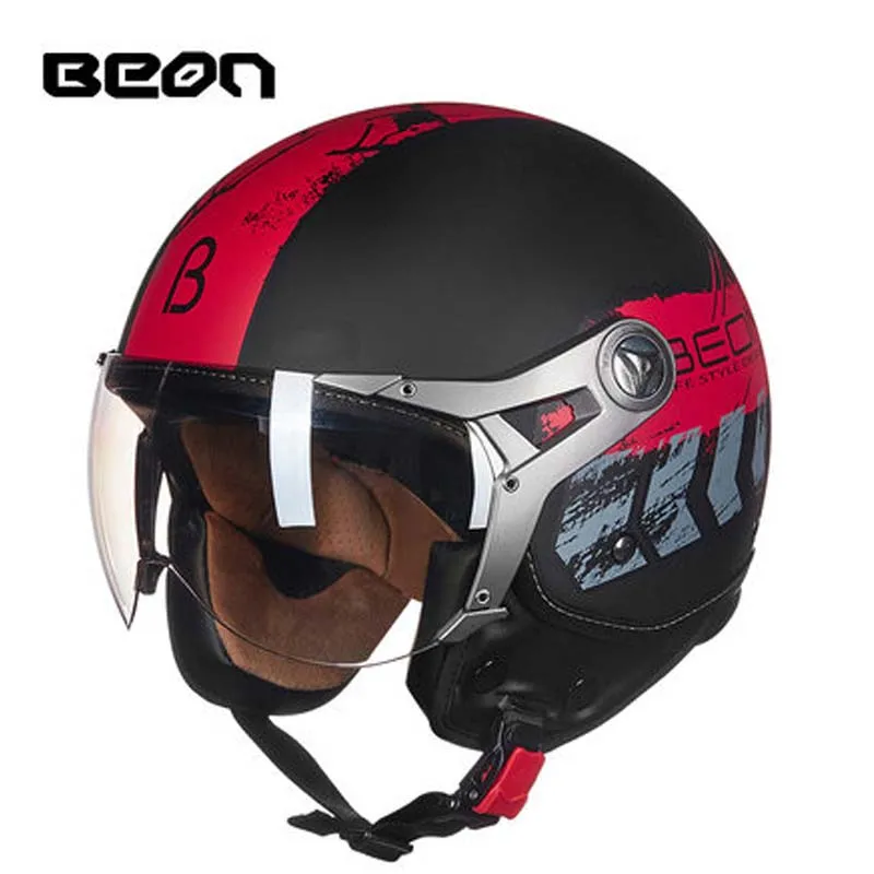 

New arrive BEON motorcycle scooter helmets vintage motocross Moto Casque 3/4 open face helmets