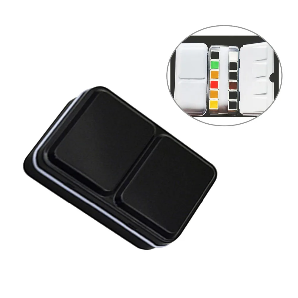 

Empty Solid Watercolor Box Case Tin for 12 Colors Artist Drawing Paint Box Palette Painting Art Supplies For Kids School Student